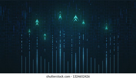 Abstract infographics visualization. Big data code representation. Futuristic network or business analytics. Graphic concept for your design