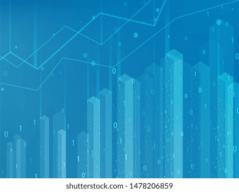 Abstract infographics visualization. Big data code representation. Futuristic network or business analytics. Graphic concept for your design