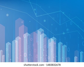 Abstract infographics visualization. Big data code representation. Futuristic network or business analytics. Graphic concept for your design
