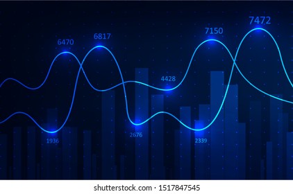 Abstract infographics visualization. Big data code representation. Futuristic network or business analytics. Graphic concept for your design