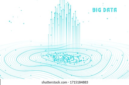 Abstract infographics visualization. Big data code representation. Futuristic network or business analytics. Graphic concept for your design.