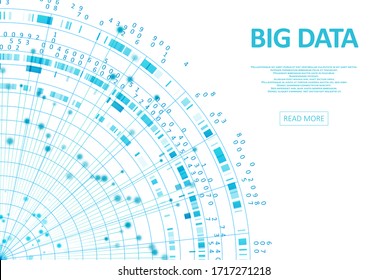 Abstract infographics visualization. Big data code representation. Futuristic network or business analytics. Graphic concept for your design.