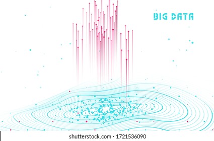 Abstract infographics visualization. Big data code representation. Futuristic network or business analytics. Graphic concept for your design.
