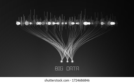 Abstract infographics visualization. Big data code representation. Futuristic network or business analytics. Graphic concept for your design