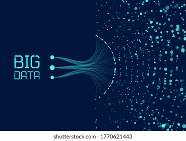 Abstract infographics visualization. Big data code representation. Futuristic network or business analytics. Graphic concept for your design