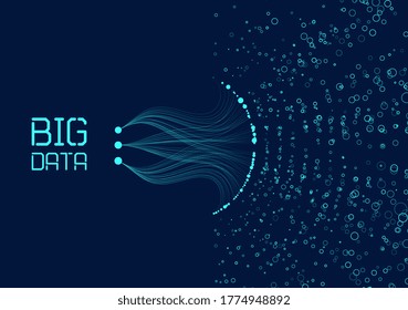 Abstract infographics visualization. Big data code representation. Futuristic network or business analytics. Graphic concept for your design