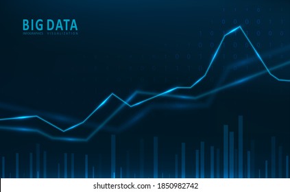 Abstract infographics visualization. Big data code representation. Futuristic network or business analytics. Graphic concept for your design