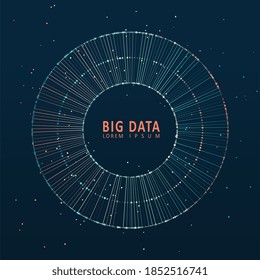 Abstract infographics visualization. Big data code representation. Futuristic network or business analytics. Graphic concept for your design