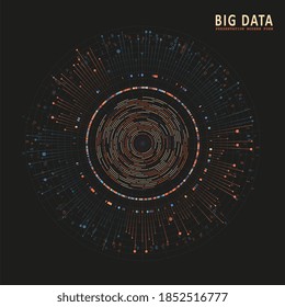 Abstract infographics visualization. Big data code representation. Futuristic network or business analytics. Graphic concept for your design.