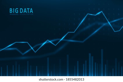 Abstract infographics visualization. Big data code representation. Futuristic network or business analytics. Graphic concept for your design