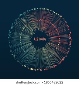 Abstract infographics visualization. Big data code representation. Futuristic network or business analytics. Graphic concept for your design