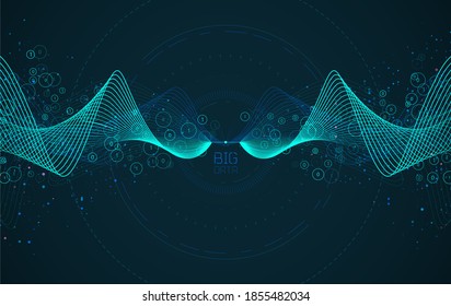 Abstract infographics visualization. Big data code representation. Futuristic network or business analytics. Graphic concept for your design.