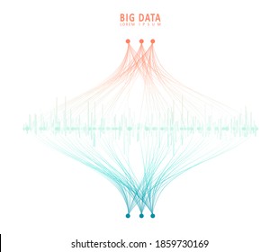 Abstract infographics visualization. Big data code representation. Futuristic network or business analytics. Graphic concept for your design