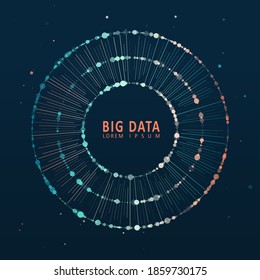 Abstract infographics visualization. Big data code representation. Futuristic network or business analytics. Graphic concept for your design