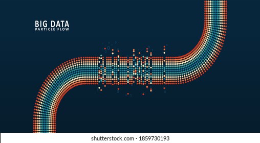 Abstract infographics visualization. Big data code representation. Futuristic network or business analytics. Graphic concept for your design.