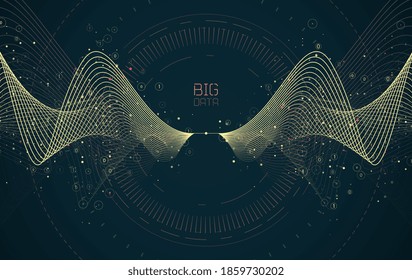 Abstract infographics visualization. Big data code representation. Futuristic network or business analytics. Graphic concept for your design.