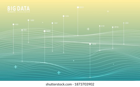 Abstract infographics visualization. Big data code representation. Futuristic network or business analytics. Graphic concept for your design.