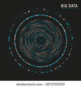 Abstract infographics visualization. Big data code representation. Futuristic network or business analytics. Graphic concept for your design