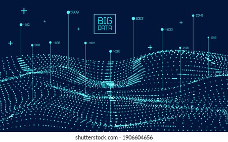 Abstract infographics visualization. Big data code representation. Futuristic network or business analytics. Graphic concept for your design.