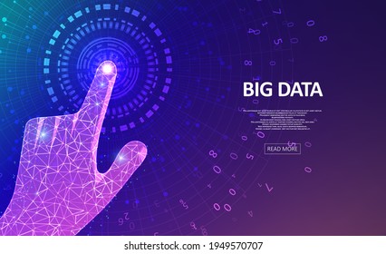 Abstract infographics visualization. Big data code representation. Futuristic network or business analytics. Graphic concept for your design.