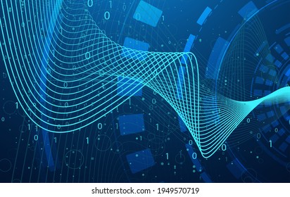 Abstract infographics visualization. Big data code representation. Futuristic network or business analytics. Graphic concept for your design.