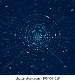 Abstract infographics visualization. Big data code representation. Futuristic network or business analytics. Graphic concept for your design.