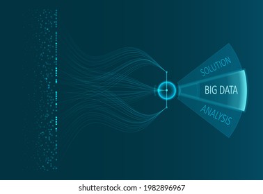 Abstract infographics visualization. Big data code representation. Futuristic network or business analytics. Graphic concept for your design