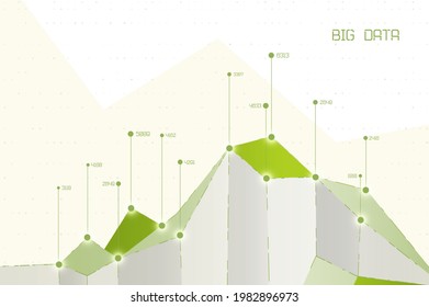 Abstract infographics visualization. Big data code representation. Futuristic network or business analytics. Graphic concept for your design