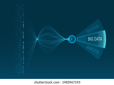 Abstract infographics visualization. Big data code representation. Futuristic network or business analytics. Graphic concept for your design