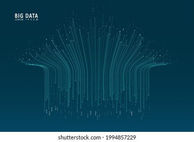 Abstract infographics visualization. Big data code representation. Futuristic network or business analytics. Graphic concept for your design.