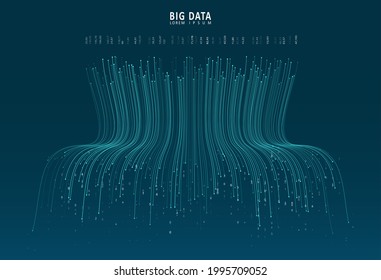 Abstract infographics visualization. Big data code representation. Futuristic network or business analytics. Graphic concept for your design.