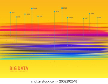 Abstract infographics visualization. Big data code representation. Futuristic network or business analytics. Graphic concept for your design