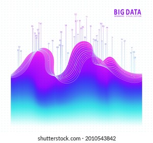 Abstract infographics visualization. Big data code representation. Futuristic network or business analytics. Graphic concept for your design