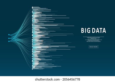 Abstract infographics visualization. Big data code representation. Futuristic network or business analytics. Graphic concept for your design.