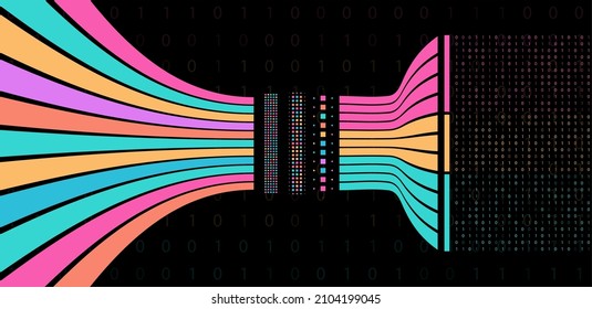 Abstract infographics visualization. Big data code representation. Futuristic network or business analytics. Graphic concept for your design