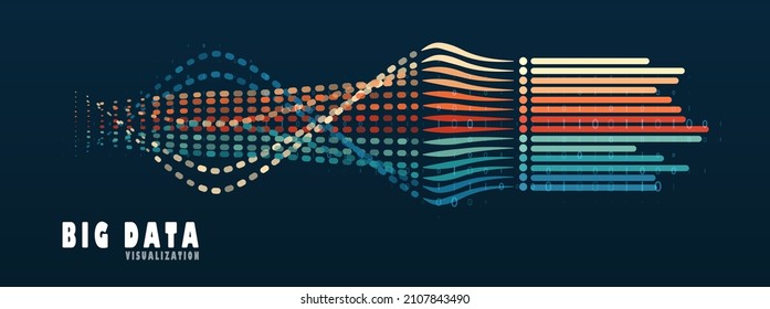 Abstract Infographics Visualization. Big Data Code Representation. Futuristic Network Or Business Analytics. Graphic Concept For Your Design