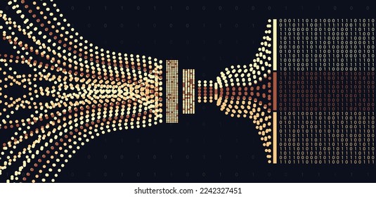 Abstract infographics visualization. Big data code representation. Futuristic network or business analytics. Graphic concept for your design