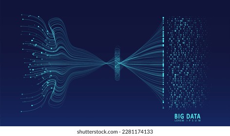Abstract infographics visualization. Big data code representation. Futuristic network or business analytics. Graphic concept for your design.