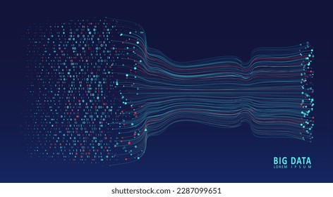 Abstract infographics visualization. Big data code representation. Futuristic network or business analytics. Graphic concept for your design.