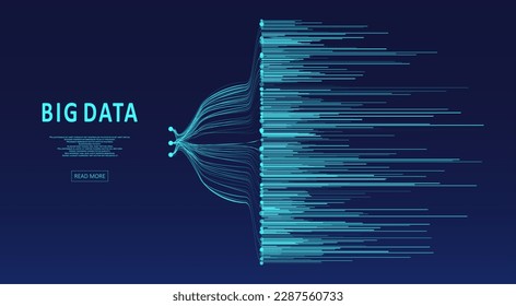 Abstract infographics visualization. Big data code representation. Futuristic network or business analytics. Graphic concept for your design.