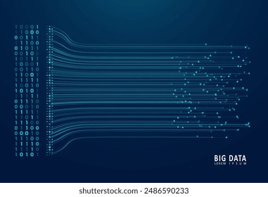 Abstract infographics visualization. Big data code representation. Futuristic network or business analytics. Graphic concept for your design.