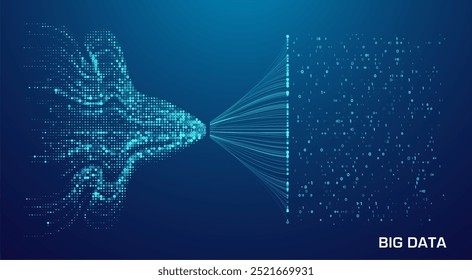 Abstract infographics visualization. Big data code representation. Futuristic network or business analytics. Graphic concept for your design.