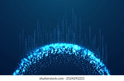 Abstract infographics visualization. Big data code representation. Futuristic network or business analytics. Graphic concept for your design.