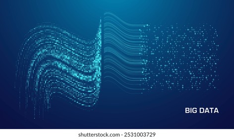 Abstract infographics visualization. Big data code representation. Futuristic network or business analytics. Graphic concept for your design.