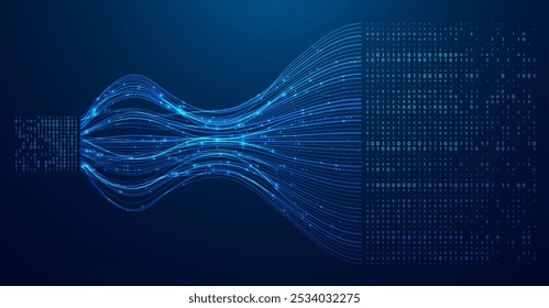 Visualização de infográficos abstratos. Representação de código de Big Data. Rede futurista ou análise de negócios. Conceito gráfico para o seu design.