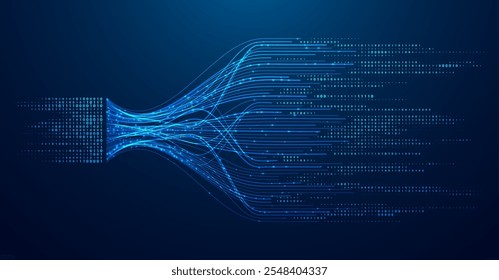 Abstract infographics visualization. Big data code representation. Futuristic network or business analytics. Graphic concept for your design.