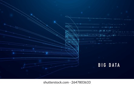 Abstract infographics visualization. Big data code representation. Futuristic network or business analytics. Graphic concept for your design.