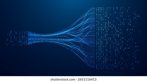 Abstract infographics visualization. Big data code representation. Futuristic network or business analytics. Graphic concept for your design.