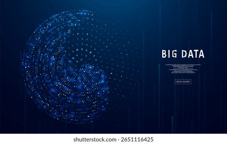 Abstract infographics visualization. Big data code representation. Futuristic network or business analytics. Graphic concept for your design.