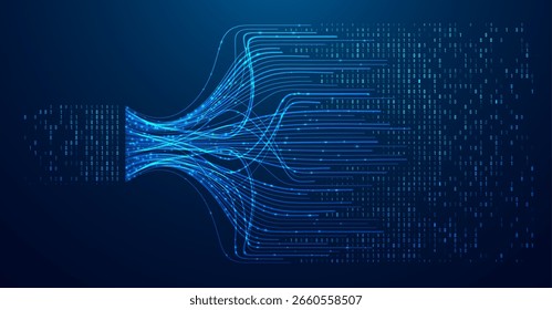 Abstract infographics visualization. Big data code representation. Futuristic network or business analytics. Graphic concept for your design.